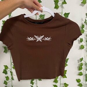 Brown Heart Croptop